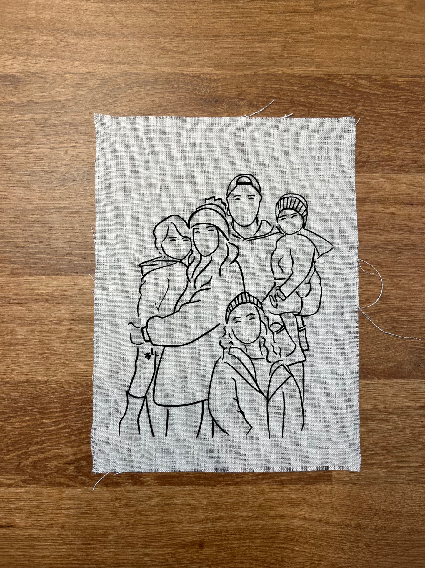 Collectively Pressed custom line art family photo