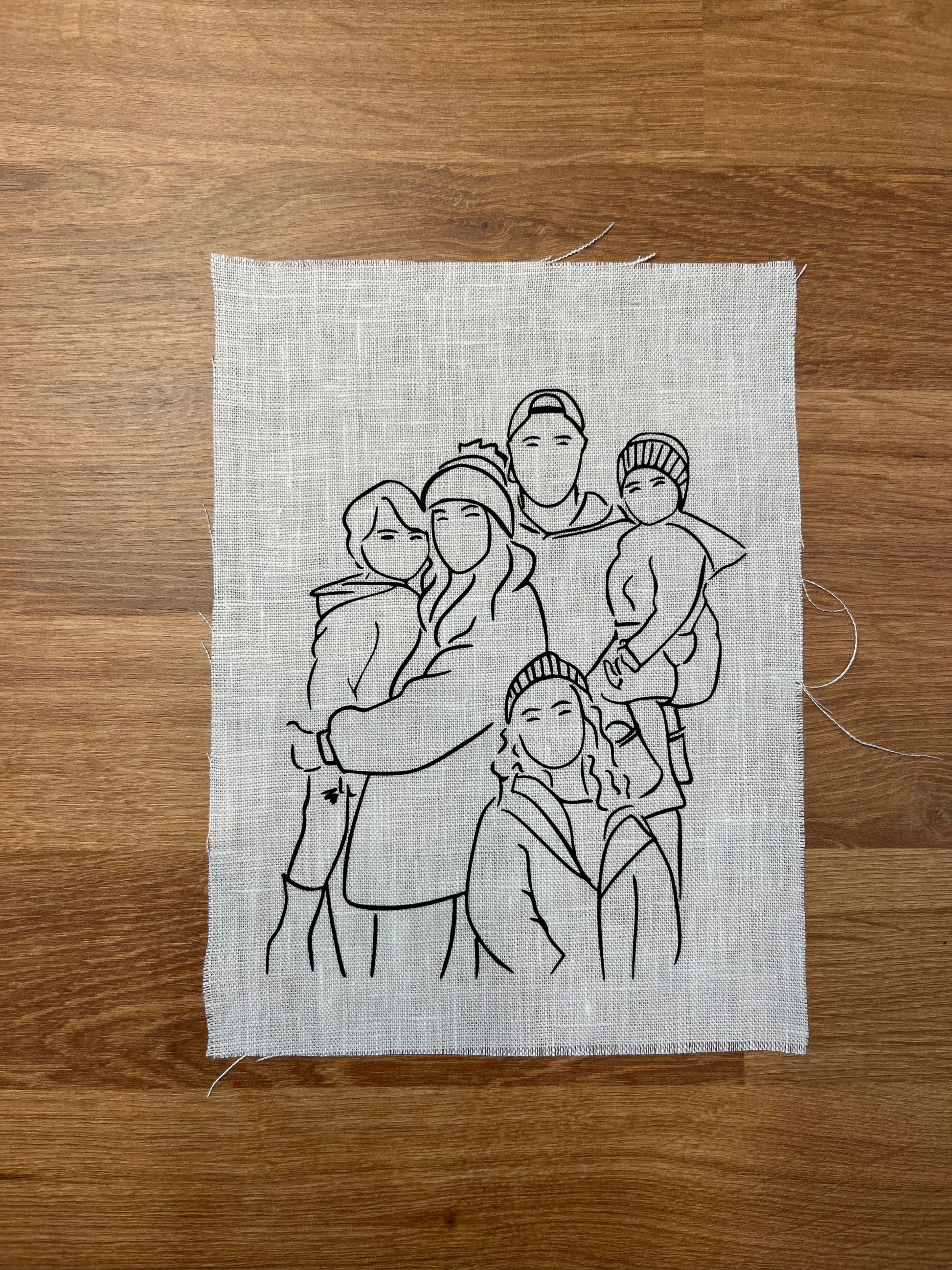 Collectively Pressed custom line art family photo